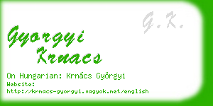 gyorgyi krnacs business card